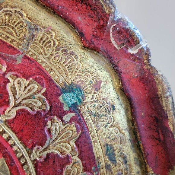 Vintage Florentine Red and Gold Italian Decor Tray - Picture 5 of 5